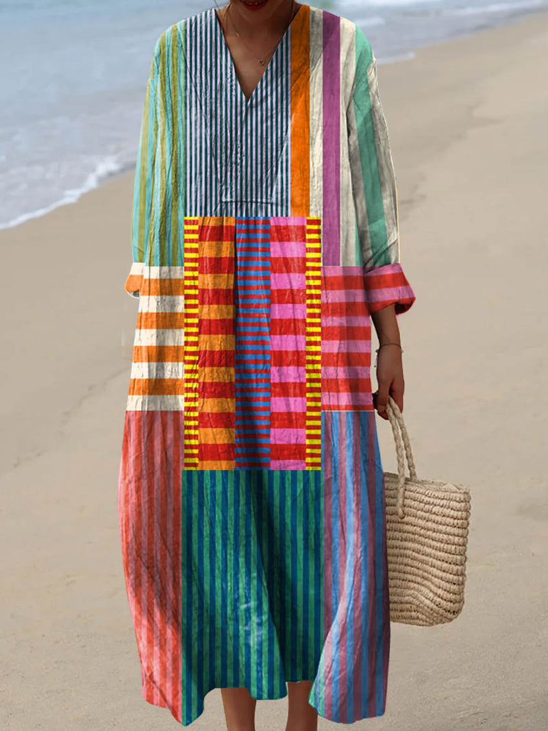 Eliana | Vintage Geometric Pattern Dress