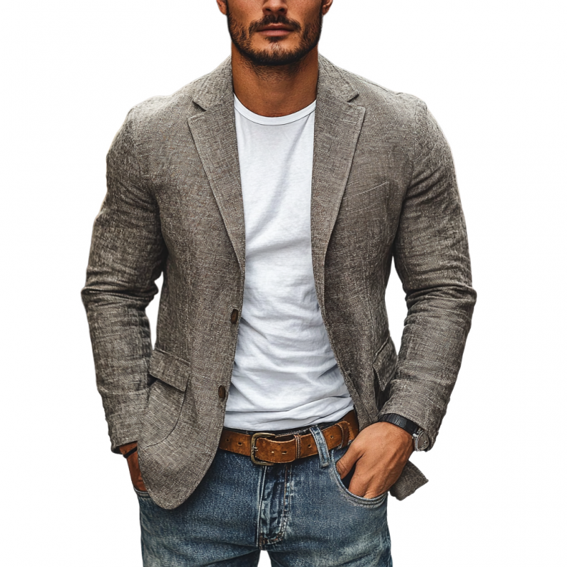 Men's Casual Notch Lapel Single-breasted Slim-fit Blazer