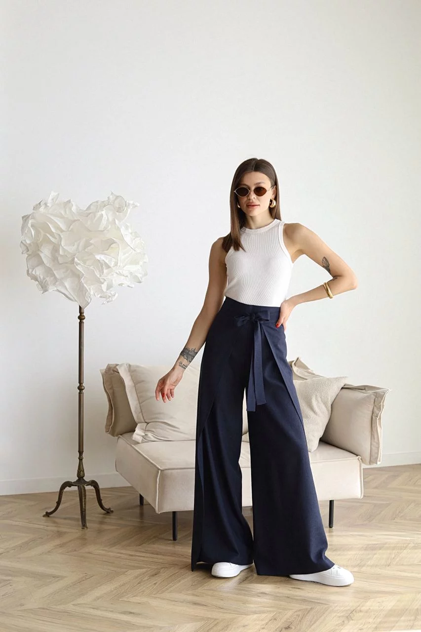 Jovana | Wide Linen Trousers