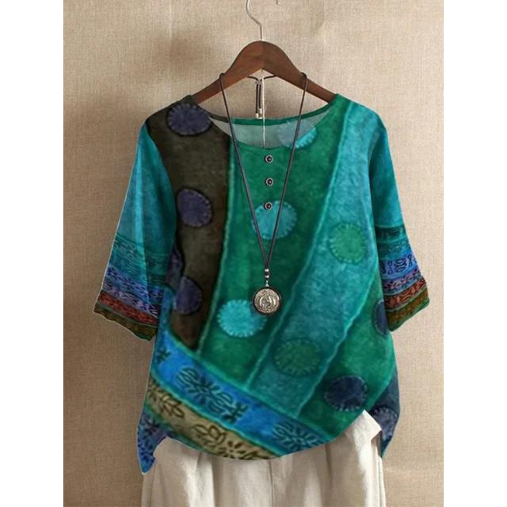Sloane | Comfortable Colorful Top with Half Sleeves