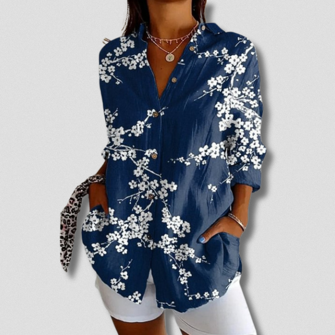 Autumn | Long Sleeve Floral Button-Down Shirt