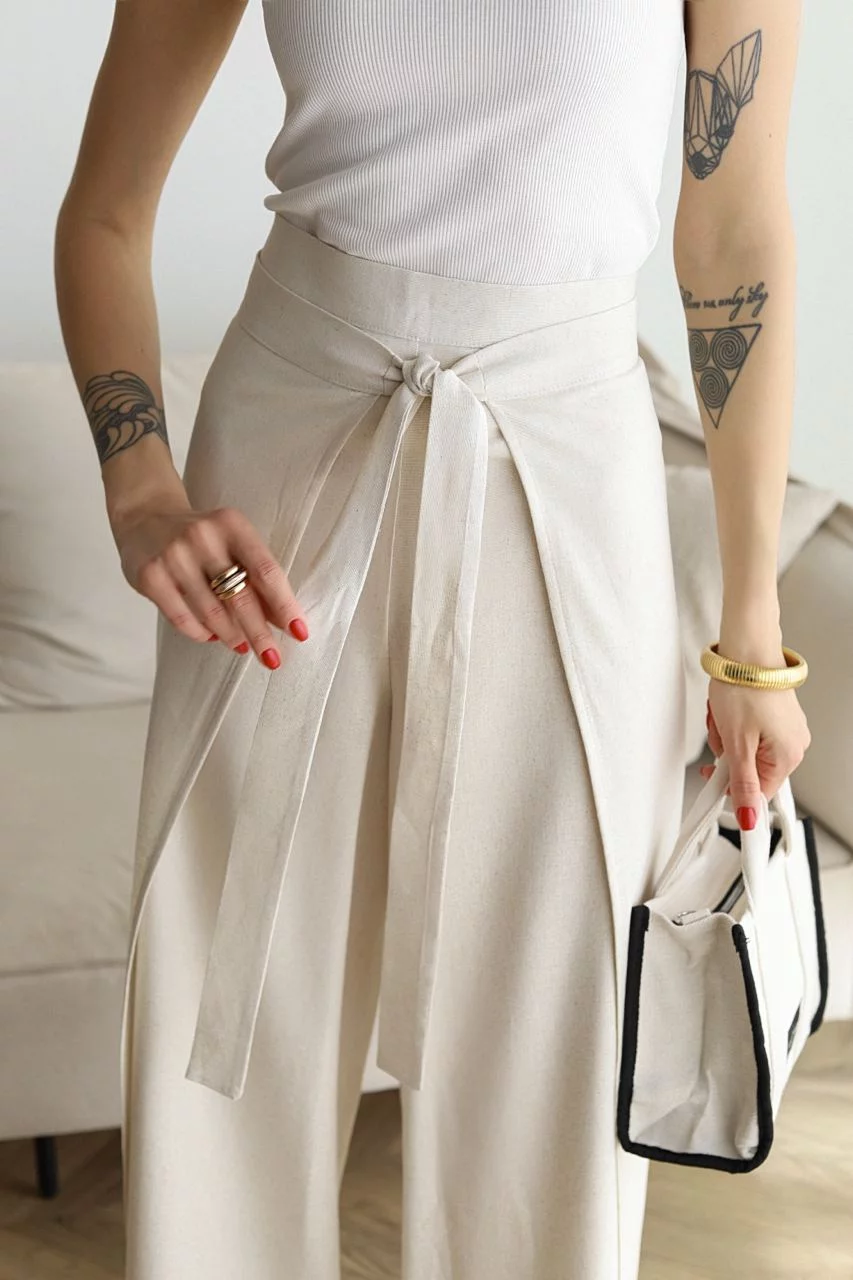 Jovana | Wide Linen Trousers