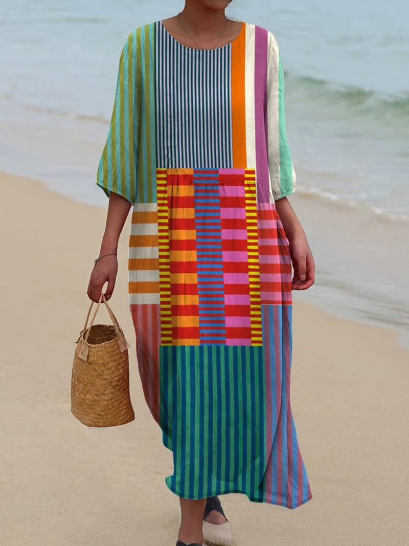 Eliana | Vintage Geometric Pattern Dress