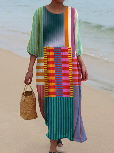 Eliana | Vintage Geometric Pattern Dress