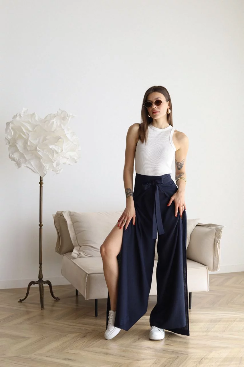 Jovana | Wide Linen Trousers