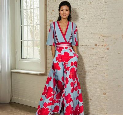 Zephyra - Elegant Dress With Flower Pattern