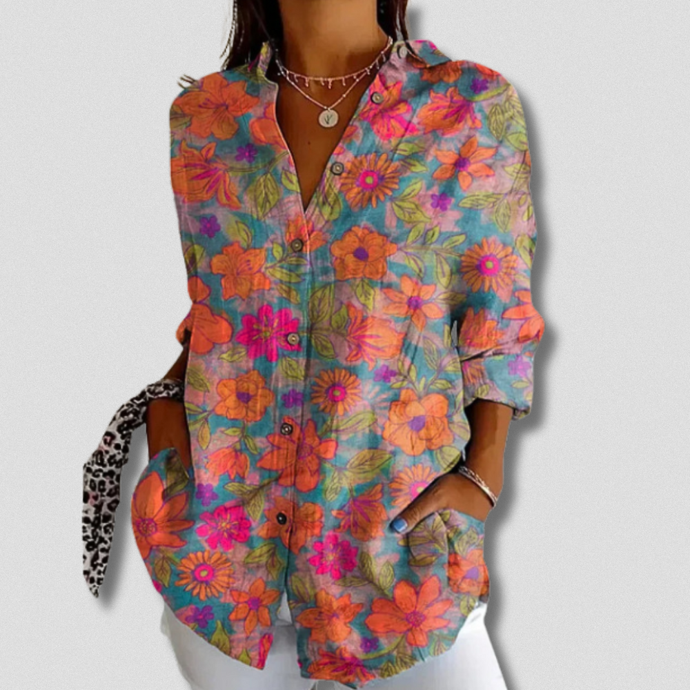 Autumn | Long Sleeve Floral Button-Down Shirt
