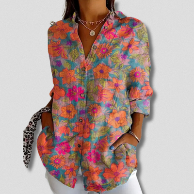 Autumn | Long Sleeve Floral Button-Down Shirt