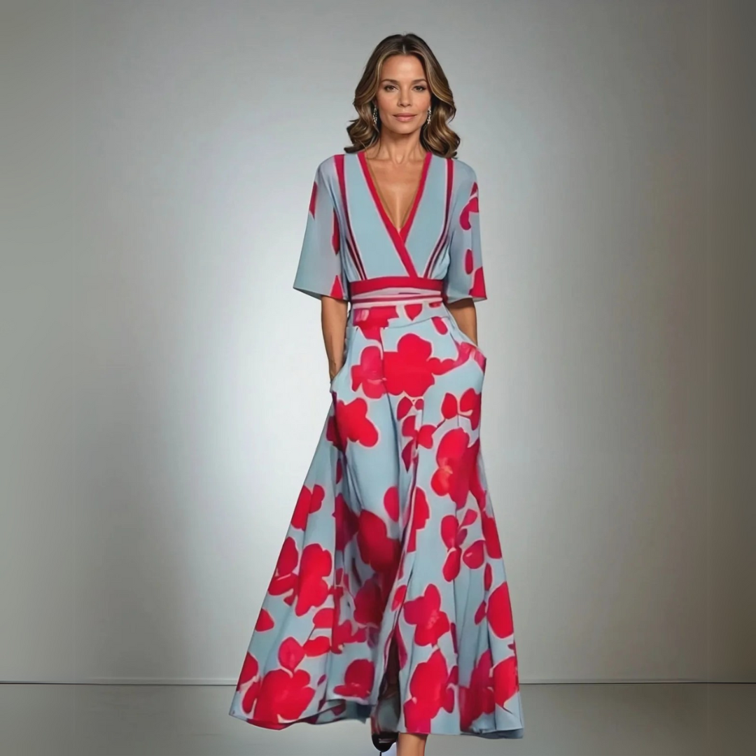 Zephyra - Elegant Dress With Flower Pattern