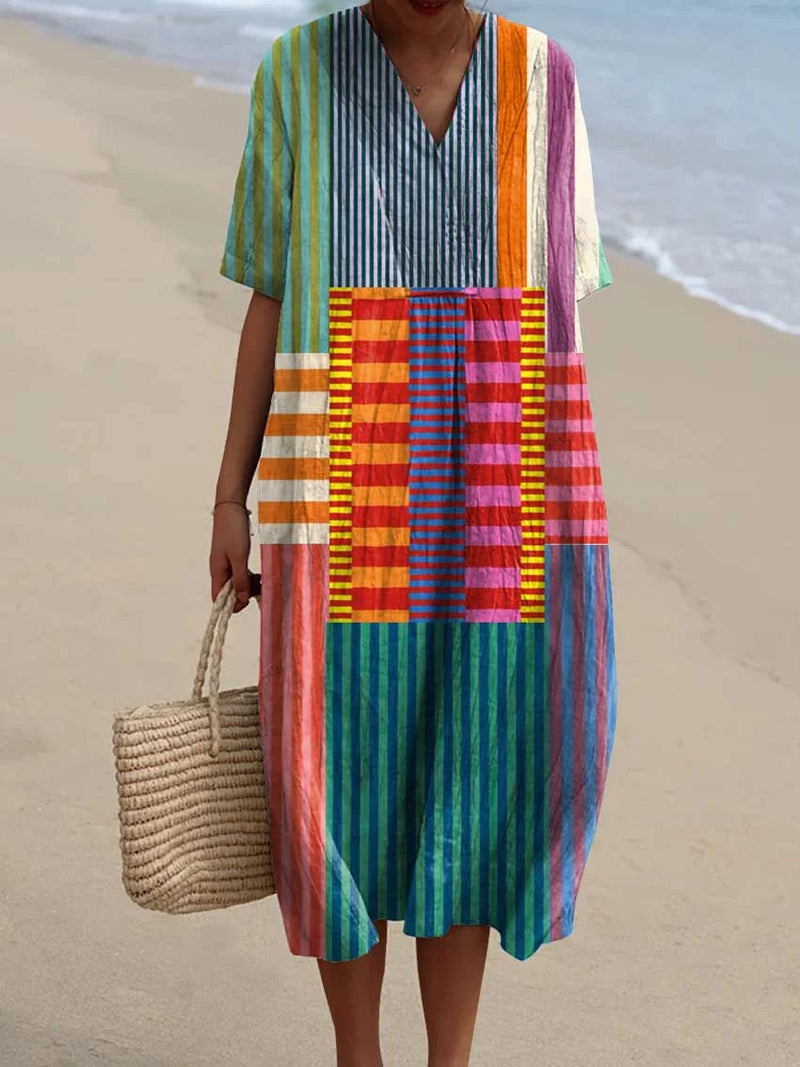 Eliana | Vintage Geometric Pattern Dress