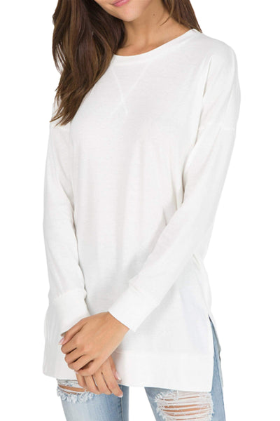 Serelith – Long-Sleeved Side Slit Loose Top