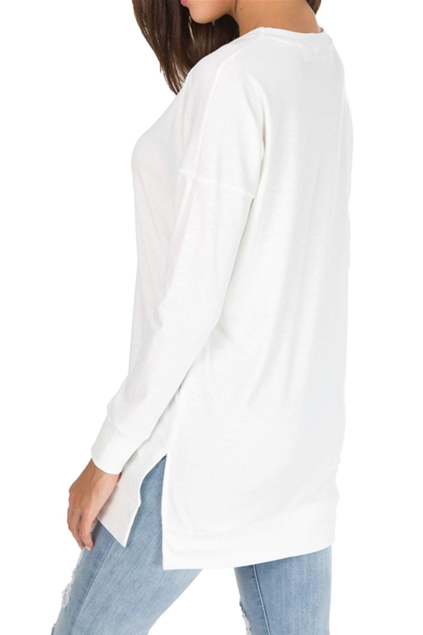 Serelith – Long-Sleeved Side Slit Loose Top