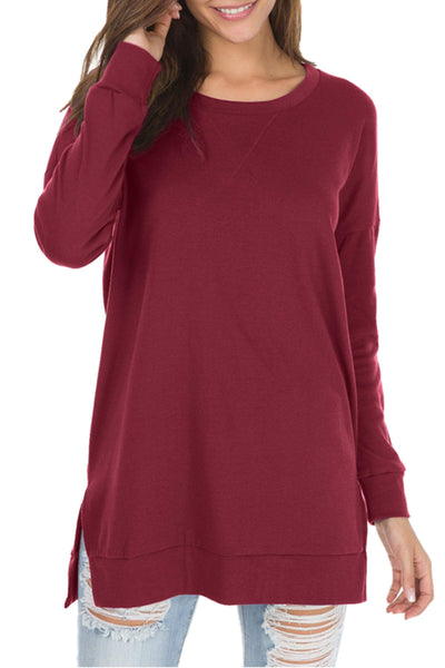 Serelith – Long-Sleeved Side Slit Loose Top