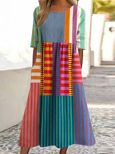 Eliana | Vintage Geometric Pattern Dress