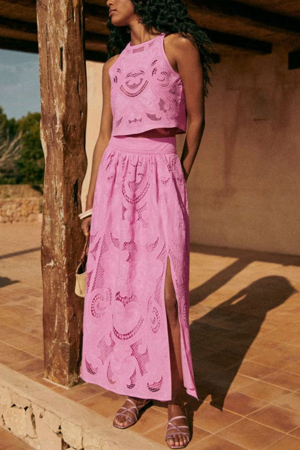 Caelis | Moise Pink Lace Set