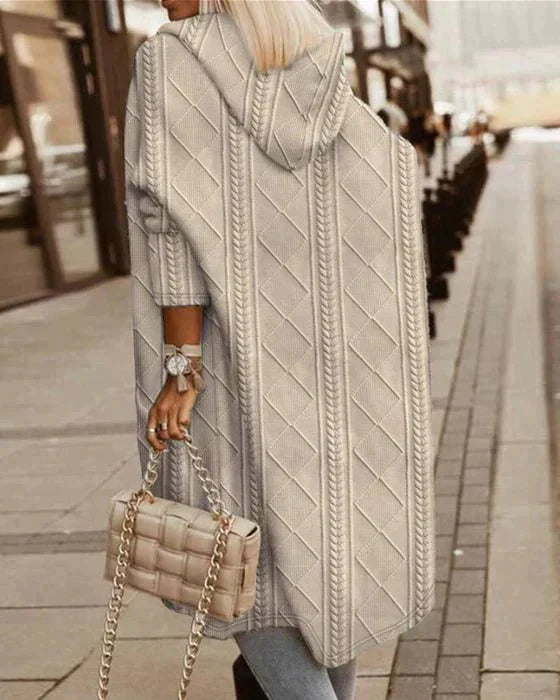 Urban Chic | Long Beige Hooded Cardigan