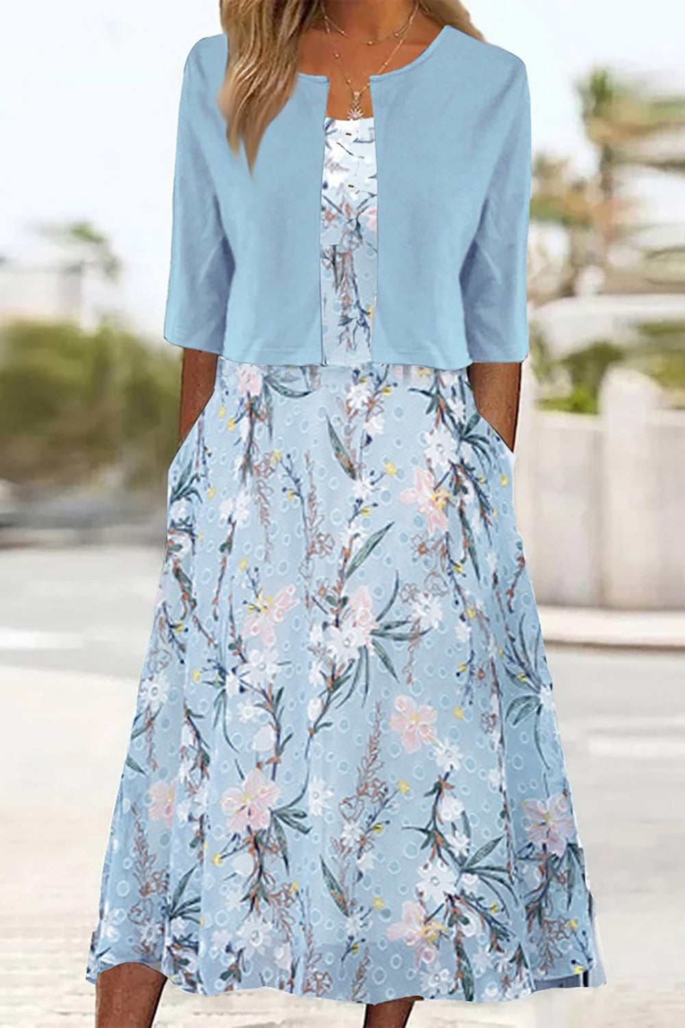 Emrisa – Elegant Floral Midi Co-Ord Set