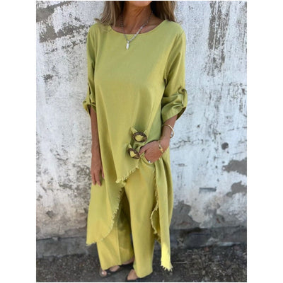 Everly – Elegant Cotton and Linen Two-Piece Suit