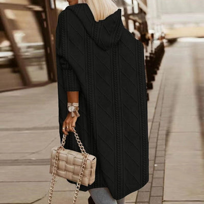 Urban Chic | Long Beige Hooded Cardigan